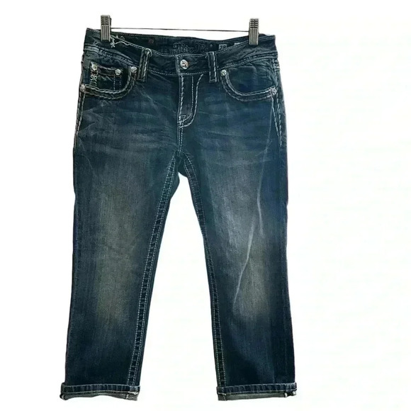 MISS ME SIGNATURE CUFFED CAPRI, JEANS, SIZE 28, SUPPER STRETCHY - Picture 1 of 12